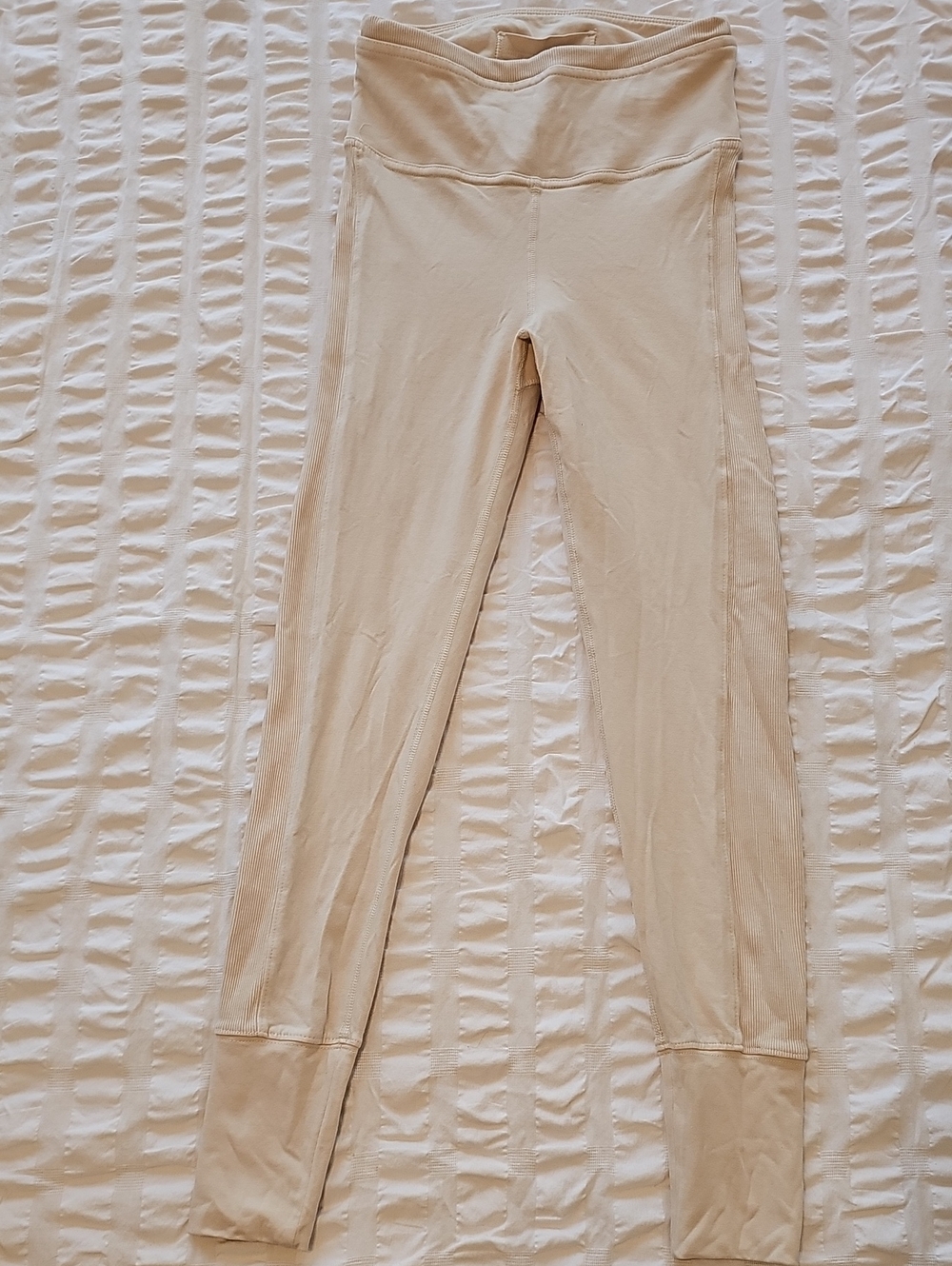 Movement by Free People Size XS Cotton Cream Leggings with Ankle Cuff